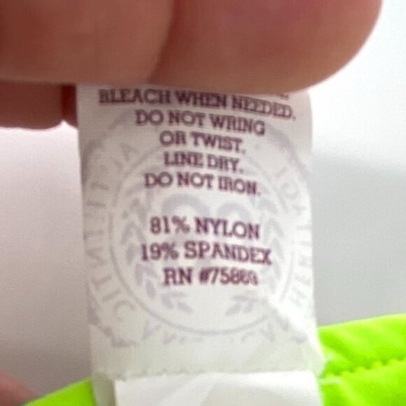 Reversible Triangle Bikini Swimsuit Halter Top Juniors Sz L Chevron Neon Green - Picture 10 of 16